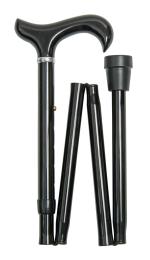 Extra Long Folding Derby Walking Stick in black 4081