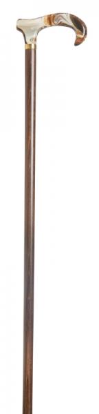 Extra Wide Derby Handled Walking Cane with Brown Marbled Handle