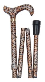 Fashion Folding Walking Stick Cheetah Skin Print 4646A