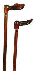 Fischer Synthetic Amber Handled Walking Sticks left on left and right on right