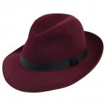 Foldaway Trilby Hat in burgundy by Christys