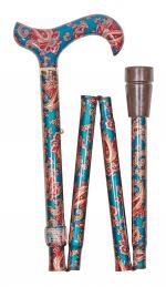 In Stock:
Yes
Folding Derby Handled Cane Turquoise Paisley 5003D