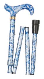In Stock:
Yes
Folding Derby Handled Walking Stick Blue Paisley Butterflies pattern