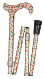 In Stock:
Yes
Folding Derby Handled Walking Stick - Orange and Purple Floral