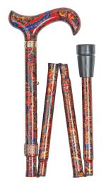 Folding Derby Handled Walking Stick Orient pattern 4646G