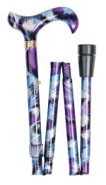 Folding Derby Stick - Purple Brushstrokes 4646F