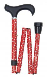 Folding Derby Stick - Red with White Polka Dots 4823A