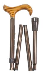 Folding Derby Walking Stick in brown 4601