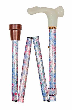 Folding Floral Cane with Anatomic Handle right handed version shown