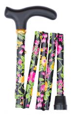 In Stock:
Yes
Folding Handbag Walking stick tropical flowers in black