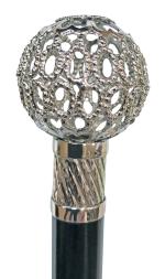 Formal Cane with chrome cage knob handle 4302