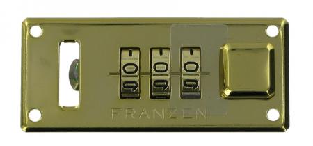 Franzen Brass 3 Dial Combination Briefcase Lock, Right