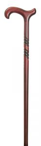 Gents' Spiral Beech Derby Walking Stick in burgundy