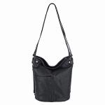 Gianni Conti Flapover Leather Handbag Black 913307