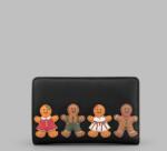 Gingerbread Gang Zip Around Leather Purse in black