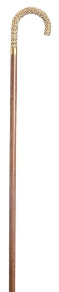 Hardwood Crook Walking Stick with Crystal Encrusted Handle
