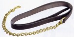 heavyweight leather lead rein with brass chain end