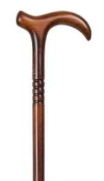 Ladies Beech Derby Stick for with carved rings 1909