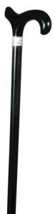 Ladies Black Hardwood Derby Walking Cane with nickel collar