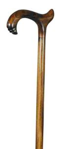 Ladies Scorched Viennese Derby Walking Cane with carved nose