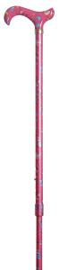 Ladies Tea Party Extending Derby Cane pink floral 4097G