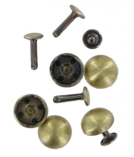 Large Tubular Domed Rivets Antique Brass Pack Of Five RIV7ANTB