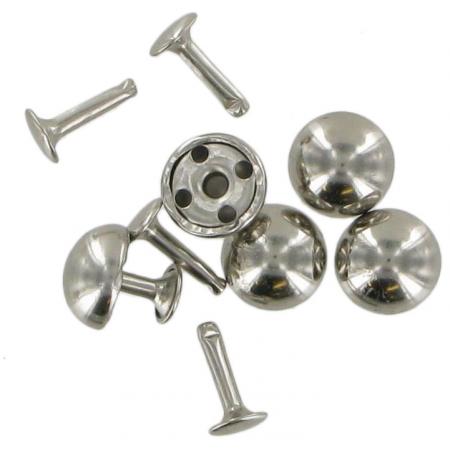 Large Tubular Domed Rivets Chrome Pack Of Five RIV7CH