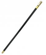 24 inch Leather Covered Show Cane with Gold Plated Cap