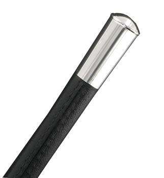 Leather Covered Show Cane with Silver Plated Cap WHC12S