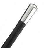 24 inch Leather Covered Show Cane with Silver Plated Cap