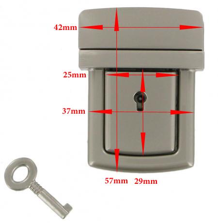 Lockable Tucktite Fastener Satin Chrome CXLK3