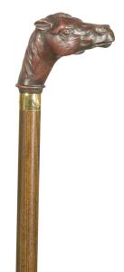 Mahogany Effect Horse Head Walking Stick 4013