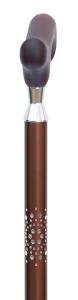 Narrow Necked Height Adjustable Cane in coffee 4689
