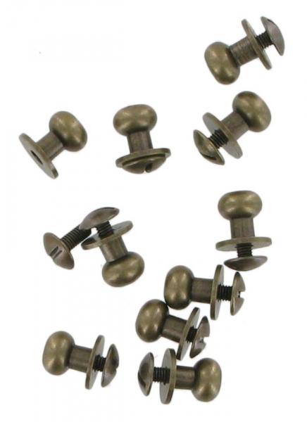 Pack Of Ten Antique Brass Finish Sam Browne Studs Large COXSB3AB