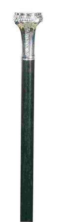 Patterned Silver Plated Knob Topped Walking Cane