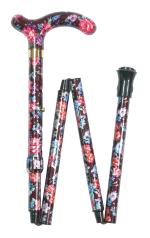 Petite Folding Floral Cane pink and black floral 4616C