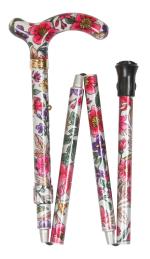 Petite Folding Floral Cane violet and pink floral 4616N