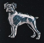 pewter boxer dog badge