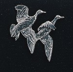 pewter double mallard duck badge