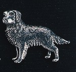 pewter golden retriever badge