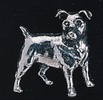 pewter Jack Russell terrier badge