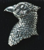 pewter pheasants head badge