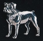 pewter rottweiler dog badge