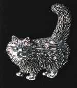 pewter standing cat badge