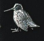 pewter standing woodcock badge