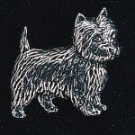 pewter west highland terrier badge