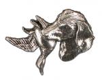 Pewter Labrador And Duck Badge