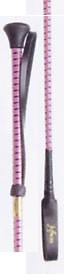 Pink with Black and Green Fleck Riding Whip