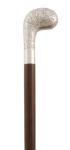 Pistol Grip formal silver plated cane