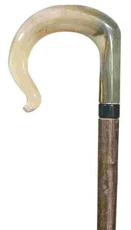 Ram's Horn Shepherd's Crook on hazel shaft